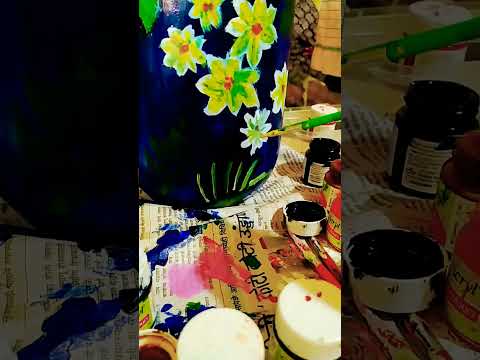 floral design vase painting 🖌️🎨