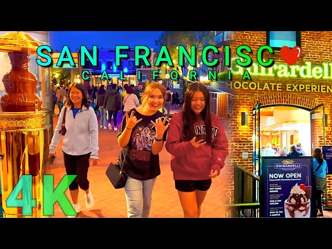 Pier 39 to Ghirardelli Chocolate Part 4, San Francisco California USA 4K - UHD