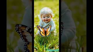 Baby catching butterfly #aibabies #cute #funnyvideos #funny #baby #funnyvideo #cuteanimal #cutebaby