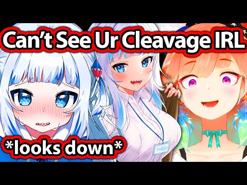 Gura Looks Down at Her Cleavage in Game but Got Roasted Hard By Kiara 【Hololive】