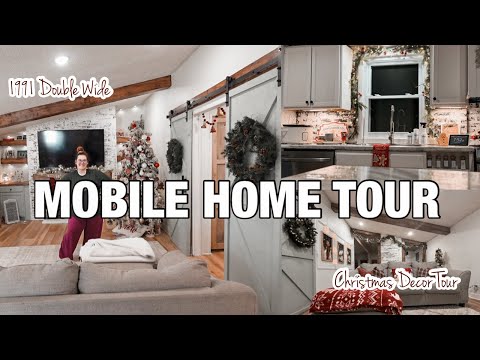 *NEW* 1991 CLAYTON DOUBLE WIDE TRAILER DECOR TOUR | mobile home seasonal decor tour 2024