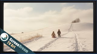 Framed TV Art - Winter Ambience | Winter Sleigh TV Art | Snow TV Screensaver | Winter Wallpaper