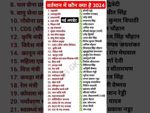 vartman mein kaun kya hai 2024 || Mantrimandal 2024 || Kaun kya hai current affairs ||