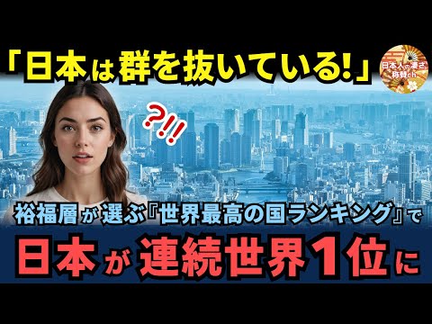 「日本は群を抜いている！」富裕層が選ぶ『世界最高の国ランキング』で日本が連続世界1位に【海外の反応】