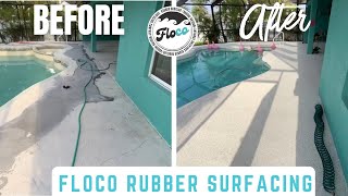 Custom Pool Deck with FLOCO Rubber Surfacing | Modern, Durable, & Slip-Resistant Design