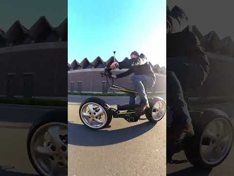 Riding the DIY ebike with 17" Porsche wheels #DIY #ebike