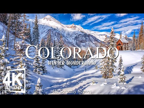 Colorado Winter Wonderlands 4K ❄ Majestic Snowy Peaks, Frosted Forests With Relaxing Piano Music