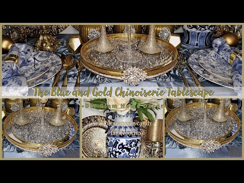 The Blue and Gold Chinoiserie Tablescape | 2023 Fall Home Décor Ideas | Home Décor Luxe Club