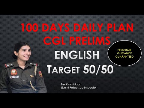 100 Days Daily Plan for English | CGL Prelims | SSC | Kiran Maan