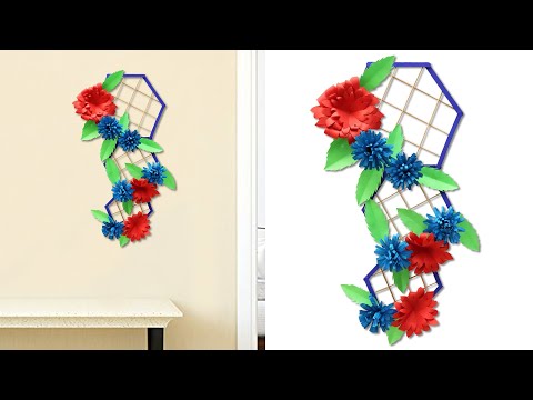 Paper Flower Wall Hanging - DIY Hanging Flower - Wall Decoration ideas