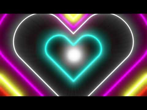 Neon LED Heart Lights Tunnel 1 Hour Looped HD Animated Background