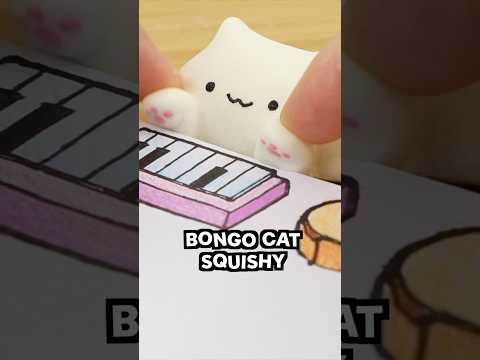 DIY Bongo Cat! #diy #satisfying #craft #apt #squishy #funny #cute #clay #art #creative #cat #memes