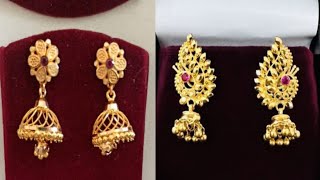 Gold earrings collection with weight and models #goldearings