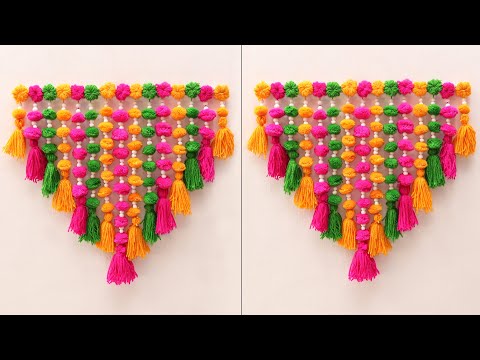 EASY DOOR TORAN FROM WOOLEN DIY DOOR HANGING TORAN FROM POM POM