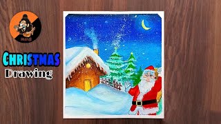 easy Christmas painting techniques #trending #art #youtube #creative #drawing #christmas #thefineart