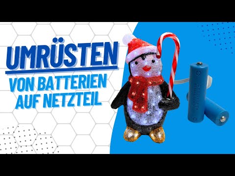 Weihnachtsbeleuchtung mit Netzteil statt Batterien – Dummy-Batterien im Test