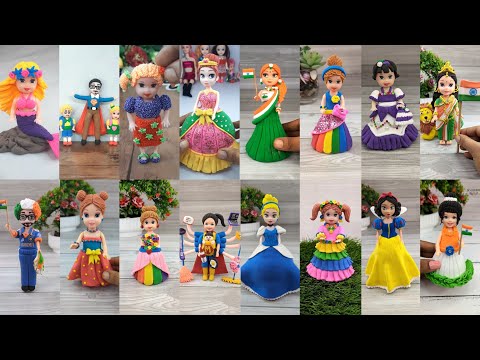 Old Doll Makeover To New Look Dolls💕🥰💃💃 Clay Doll Dress Making 💕💃🥰💕🥰Blooming Hands Special 💕🥰