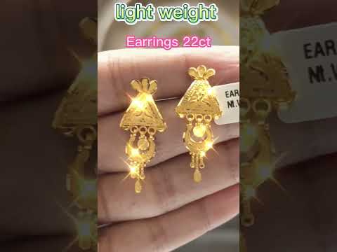 Light weight earrings 22ct #earringdesigngoldjhumka #gold #youtubeshorts #wedding #golddesign