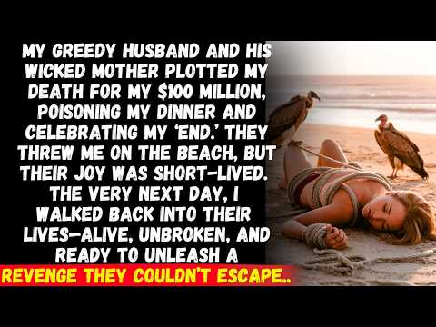 My greedy husband poisoned my dinner for $100M and threw me on the beach, but they shocked when...