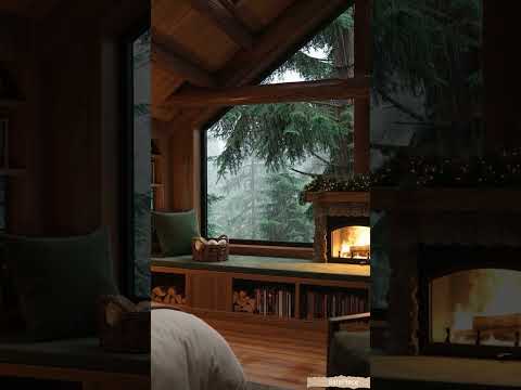 #rain #cabinambience #relax #cozycabinambience #peace #cabinsound #fireplace #rainsounds #fireplace