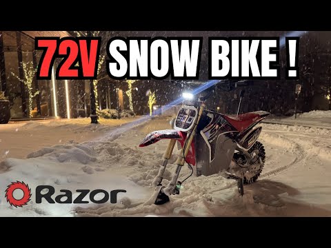 I Built An ELECTRIC SNOW BIKE with a 72V Razor SX500