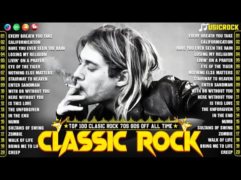 Classic Rock Songs 70s 80s 90s🔥Guns N Roses, Queeni, Metallica, Nirvana, ACDC, Aerosmith, Bon Jovi