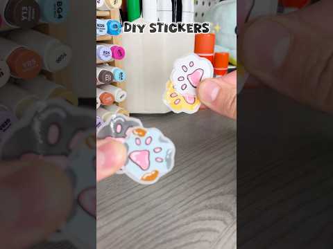 🐾How to make stickers!? #diysticker #stickers #papercraft #cutecrafts #crafts #craft #diycrafts ￼