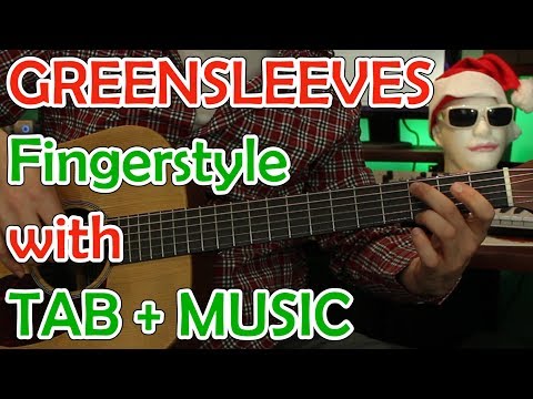 Greensleeves Fingerstyle- Easy+Hard Versions with Music and Guitar Tab