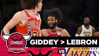 Josh Giddey 2 steals shy of QUADRUPLE DOUBLE as Chicago Bulls blowout Lakers | CHGO Bulls Podcast