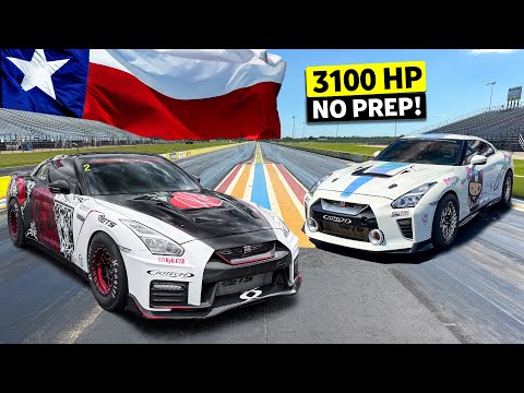 Will the Student Become the Master? 1500hp Nissan GT-R Drag Races 1600hp GT-R (NO PREP TEXAS)