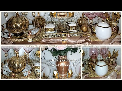 The Rose Gold Fall Glam Serving Station | 2023 Fall Home Décor Ideas | Home Décor Luxe Club