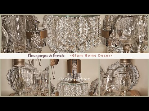 The Champagne and Bronze Glam Serving Station | 2023 Home Décor Ideas | Heavens Pearls 2023