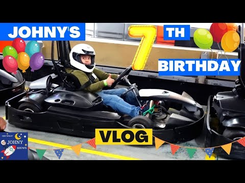 Johny Shows Johny's 7th Birthday Vlog Indoor Ninja Action Park Race Kart Driving Race