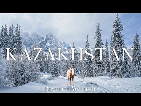 Kazakhstan 4K - Majestic Winter Landscapes and Frozen Wonders Await - Relaxing Piano Music