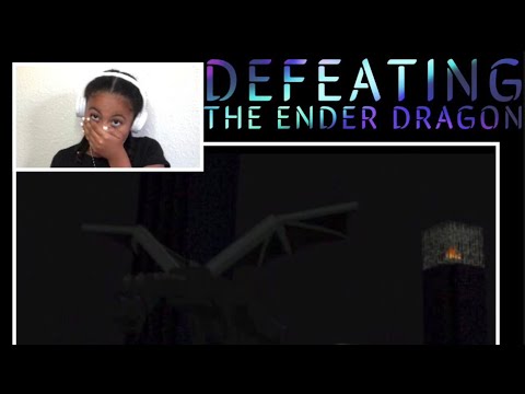 Deafeating the Ender Dragon in Minecraft