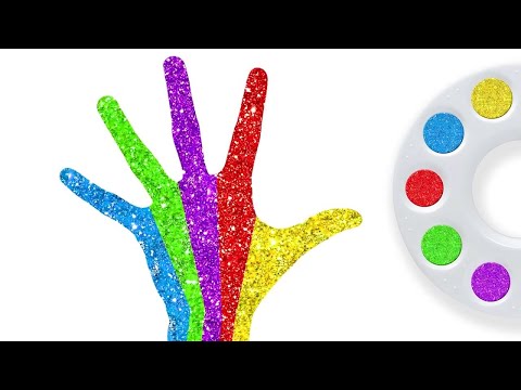 🔴 Glitter Finger Family Song | Coloring & Painting | ABC Song - Phonics For Children