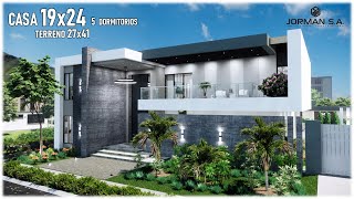 Modern House Design with 5 Bedrooms Family Home | 19x24m 2 Storey | Jorman HomeDesigns