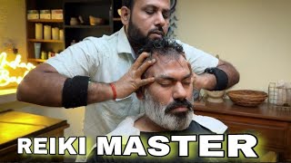 Reiki Master Asmr Head massage therapy to reduce Anxiety Imsomnia with his old school massage style