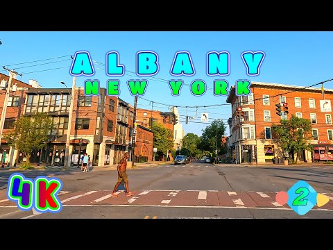 Albany Drive Before Sunset Part 2/2, Capitol of New York USA 4K - UHD