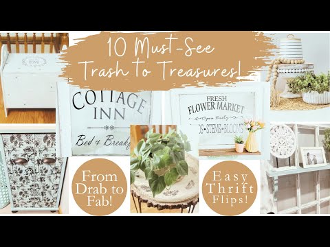 🌿10 STUNNING TRASH TO TREASURE THRIFT FLIPS | Easy DIY Home Decor Ideas!| THRIFT TO TREASURE🌿