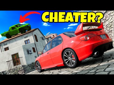 My Friend CHEATED in Random Car Hide and Seek in BeamNG Drive Mods?!