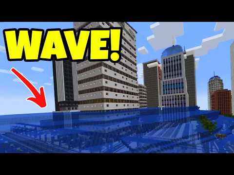 Minecraft City DESTROYED by MEGA TSUNAMI! (Realistic Gameplay)