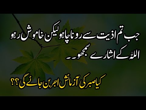 Jab Tum Azyat Say Rona Chaho Lekin Khamosh Raho | Sabr Main ALLAH Ke Ishary | UrduProductions