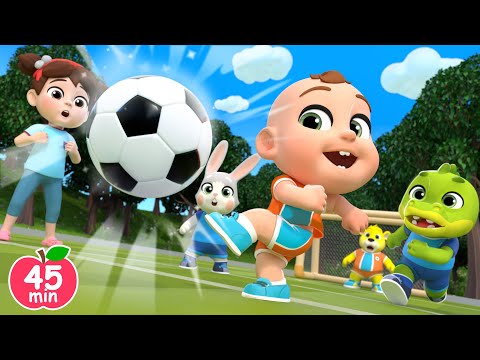 Baby Playing Football with Animals | The Soccer Song + More Lalafun Nursery Rhymes & Kids Songs