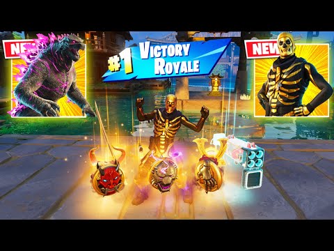 GILDED SKULL TROOPER (GODZILLA PORTAL) vs NEW 3 MEDALLIONS & MYTHIC’S CHALLENGE (FORTNITE CHAPTER 6)