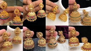 Latest Gold Jhumka Designs 2024/Temple jhumka designs/latest gold earrings Design #gold #earrings