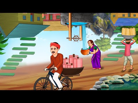 धागे का उल्टा गाँव | Hindi Kahaniya | Moral Stories | Hindi Cartoon | Bedtime Stories