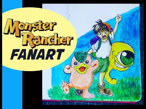 Watercolor & Gouache painting timelapse (Monster Rancher fanart)