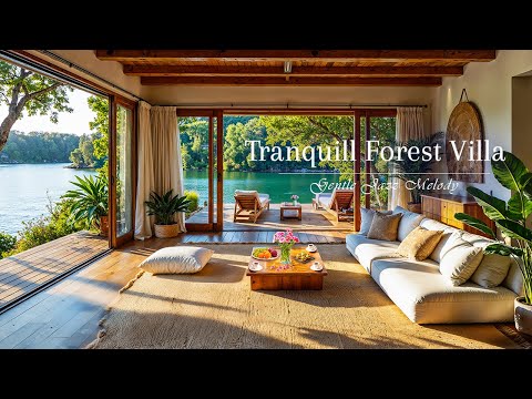 Tranquill Forest Villa Jazz Music | Morning Gentle Jazz for Stress Relief, Study & Work