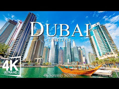 Dubai 4K - Futuristic Skyline, Golden Deserts & Relaxing Piano Music